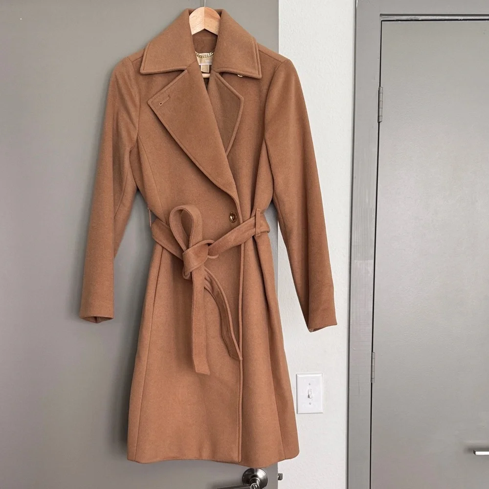 NWOT Michael Michael Kors Camel Wool Coat, S